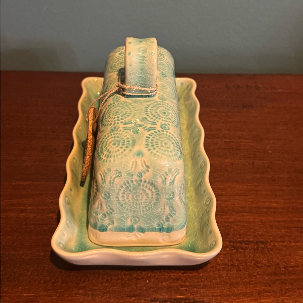 NWT Anthropologie Old Havana Butter Dish in Mint Green - Picture 8 of 8